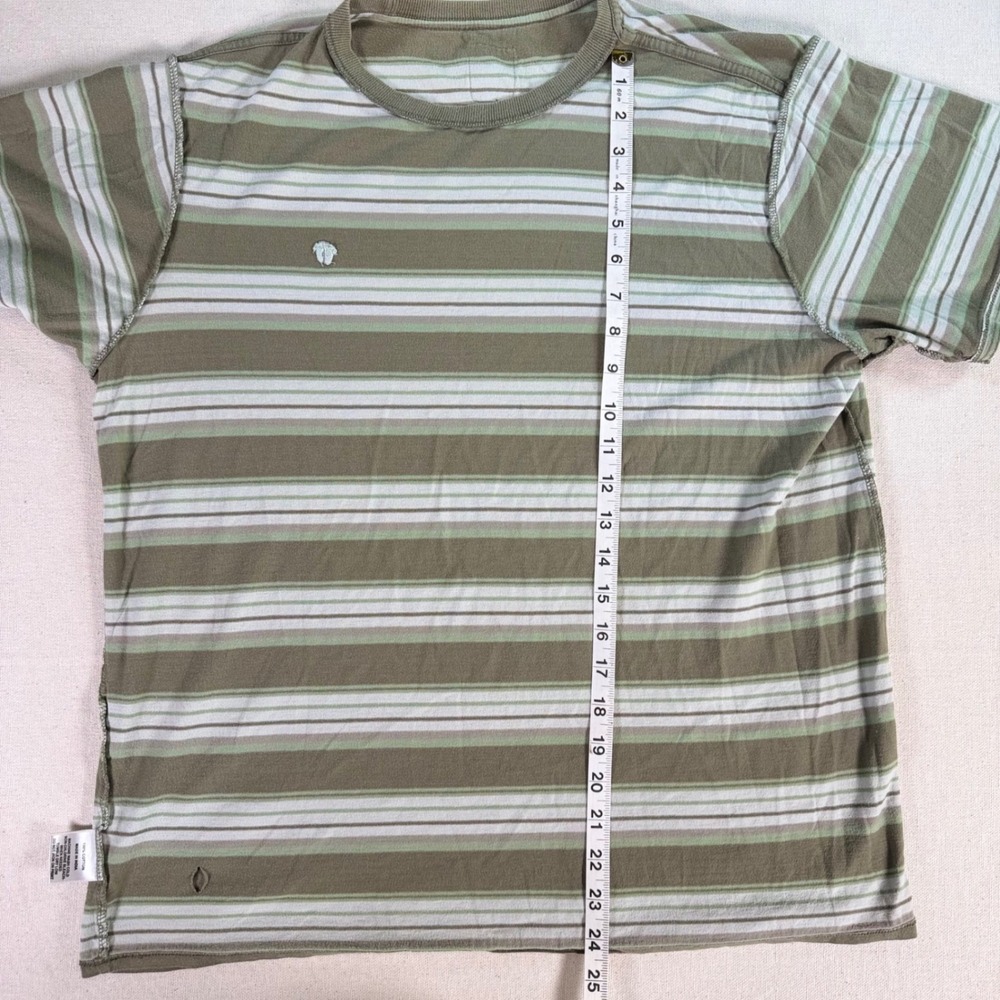 Hang Ten Mens Small T-Shirt Olive Green Sage White Cotton Retro Surfer ~ 2011 - Picture 5 of 9